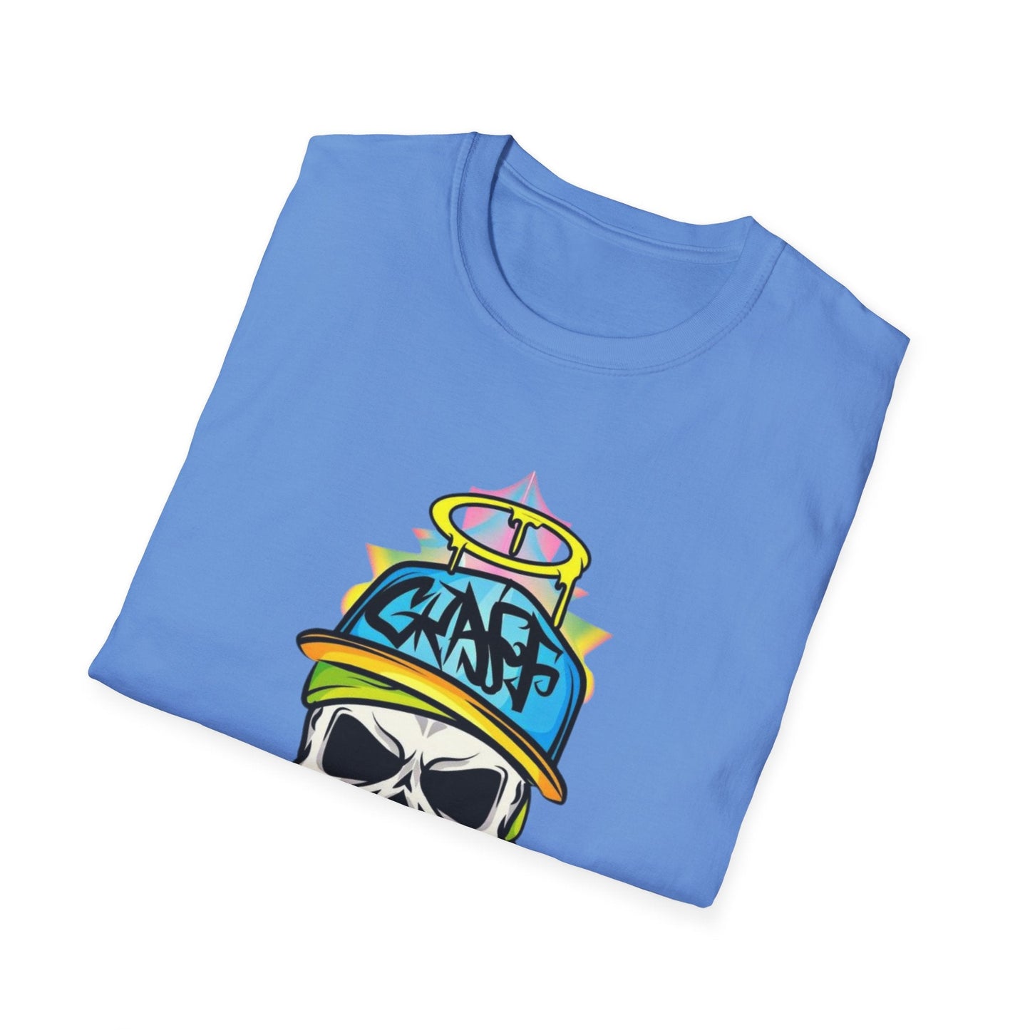 Unisex Skull Graphic Tee Shirt With Skeleton Design Softstyle 64000 100 Percent Ring Spun Cotton