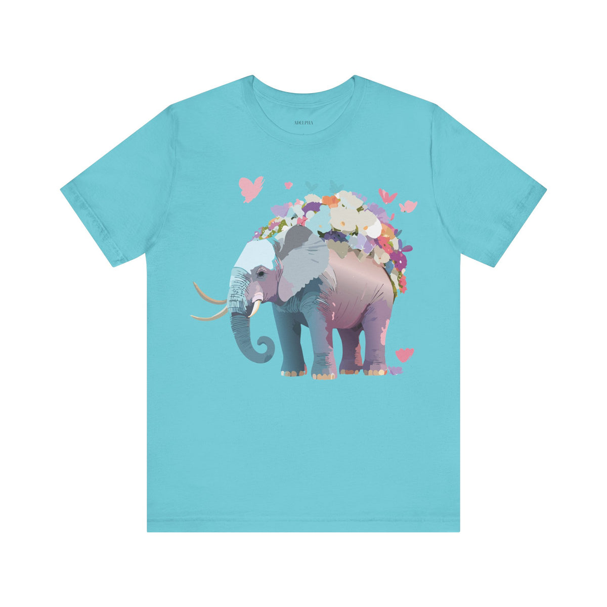 Elephant Graphic Unisex Cotton Bella+Canvas Tee with Art Animal Design d12