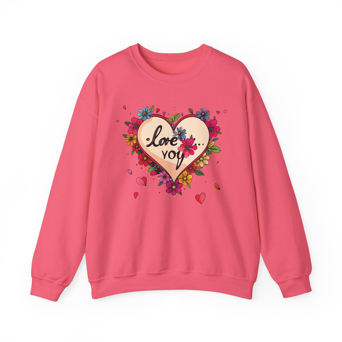 Big Heart Sweatshirt, Floral Heart Sweatshirt, Floral Love Sweatshirt, Valentine's Day Sweatshirt, Heart Floral Sweatshirt 109
