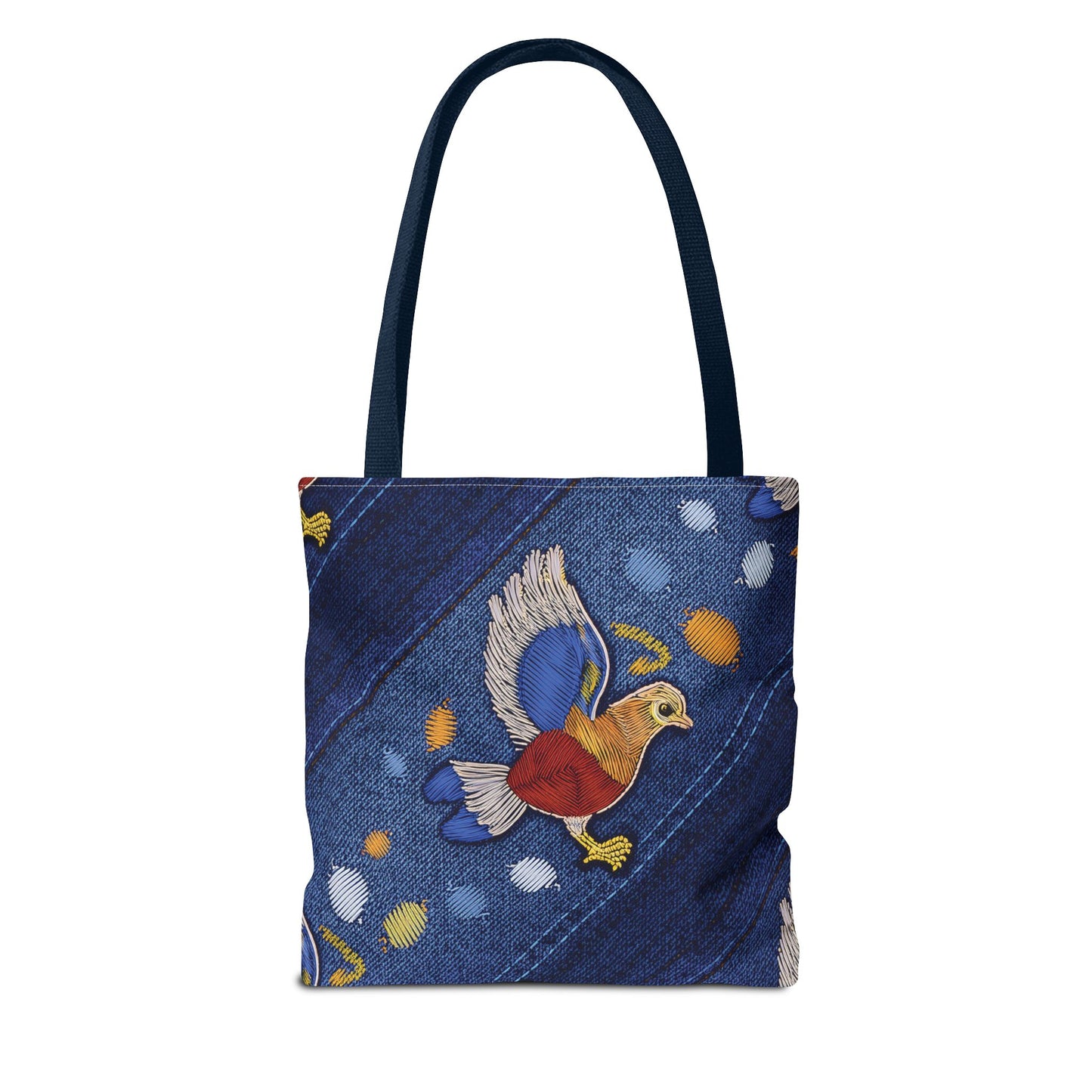 Denim Fabric Imitation Print Unisex Canvas Bag Poly Spun 3 Sizes Tote Bag 194