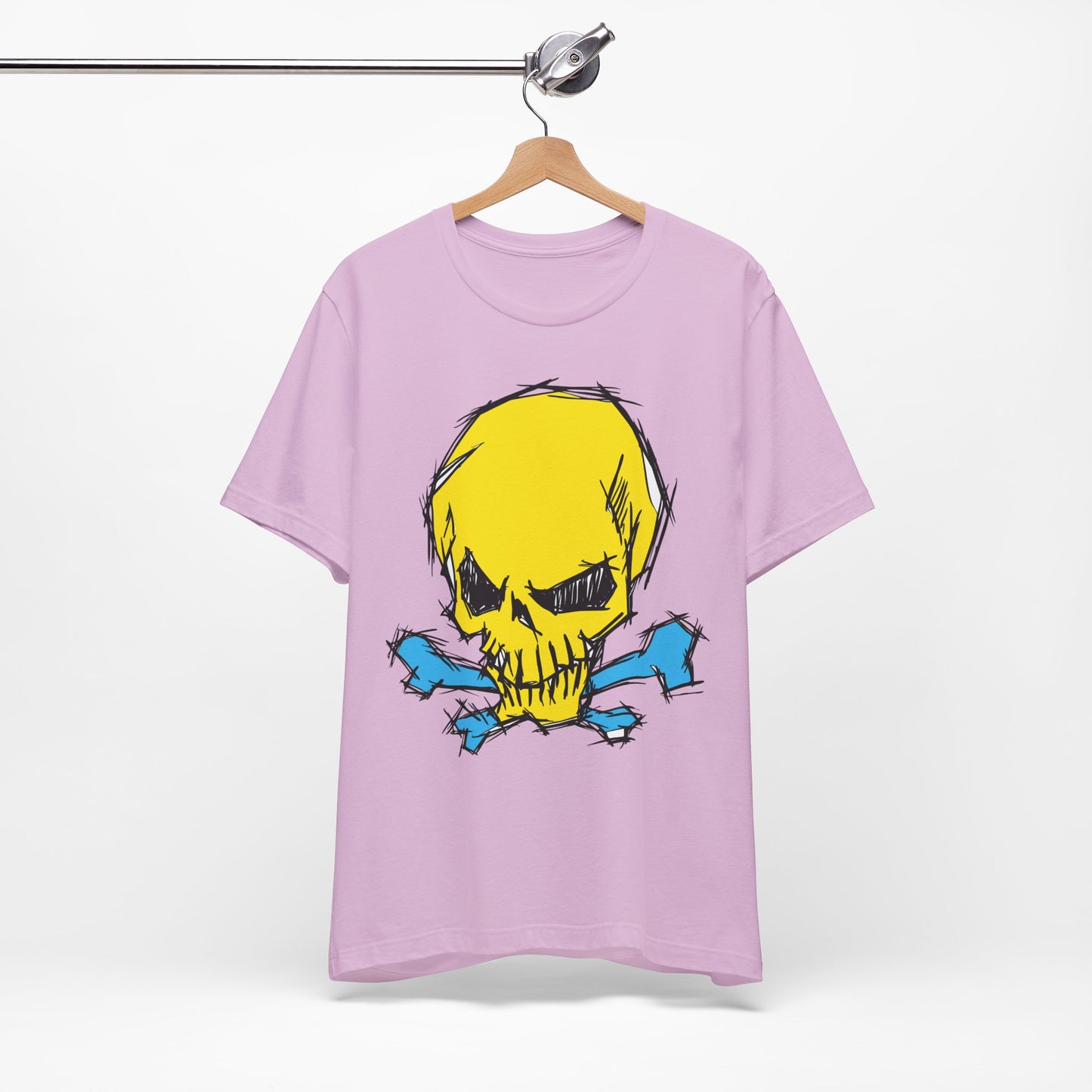 2-Yellow Skull Graphic Design Tee, Skull Shirt, Vintage Tees, Art Design T-Shirt, Vintage Graphic Tee, Art Shirts with Skulls