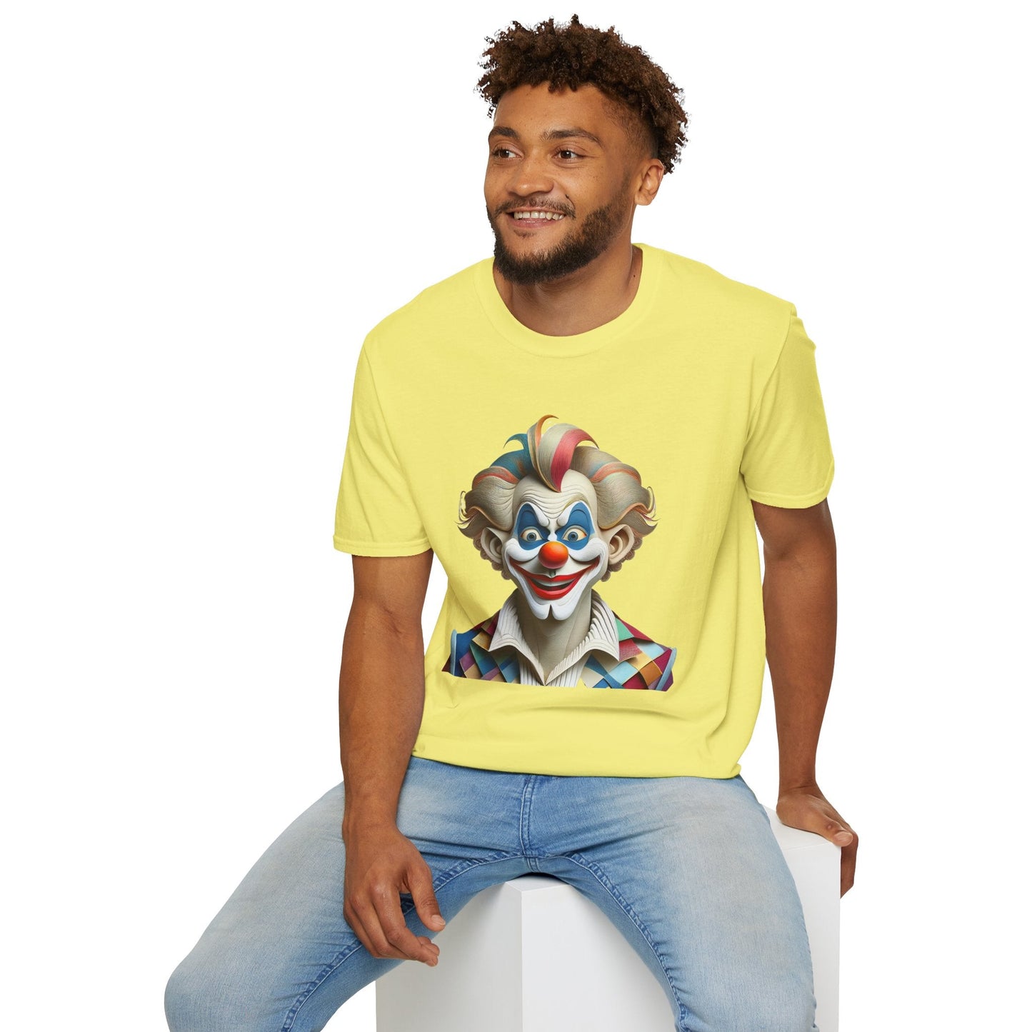 Unisex Clown Shirt Funny Man Circus Tee Softstyle Gildan 64000 Short Sleeve Everyday Comfort