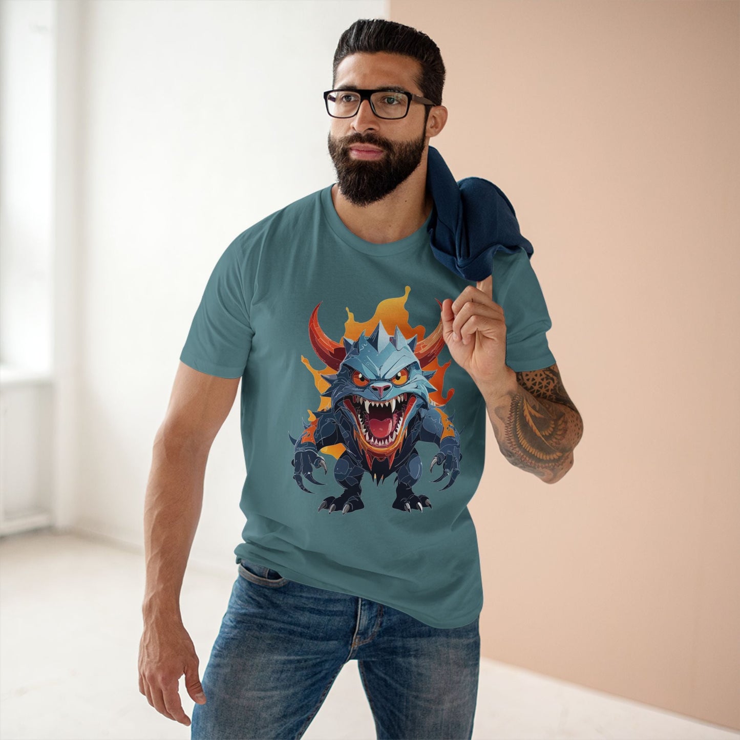Cartoon Monsters Graphic Unisex 100 Cotton Staple Tee 24