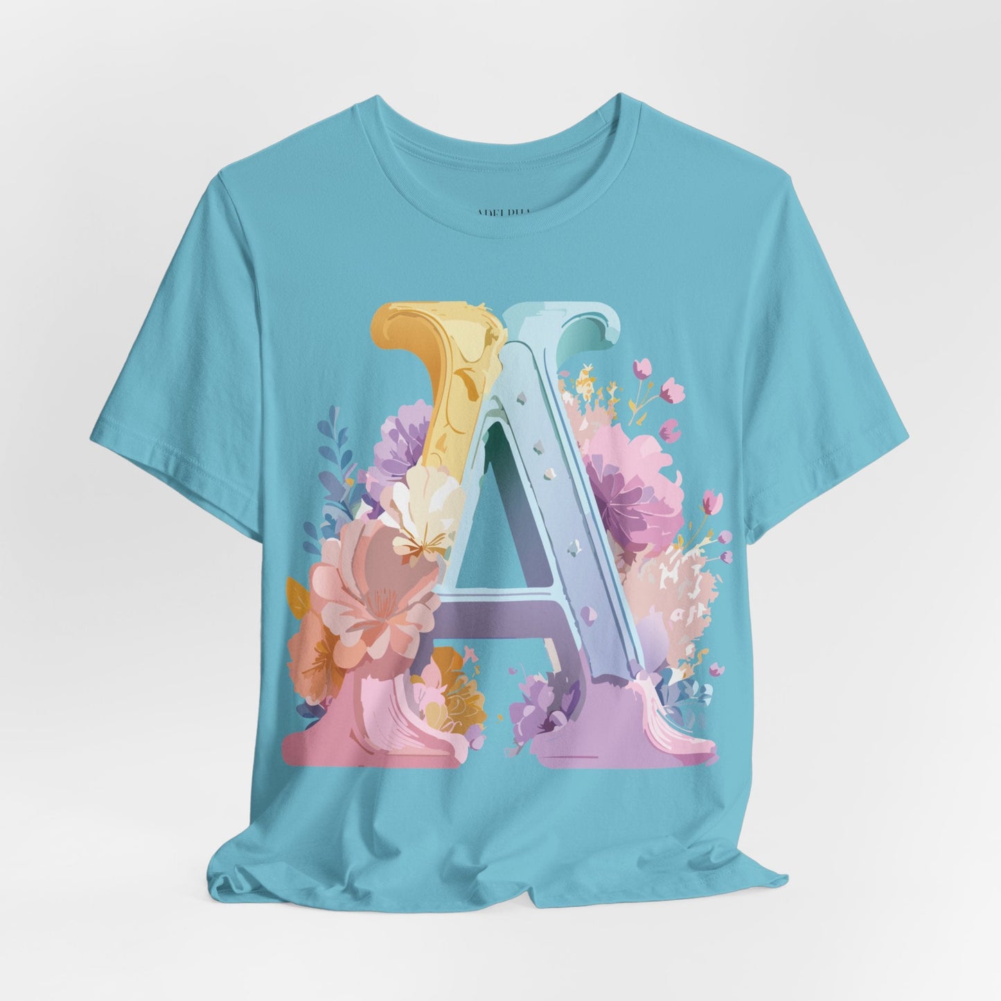 Letter A Graphic Tee Unisex Short Sleeve Shirt Vintage Inspired Artwork By Adelpha