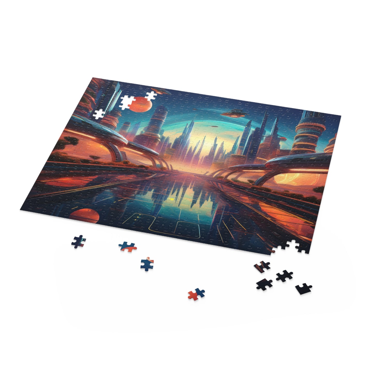 Sci-Fi City Puzzle 500-Chipboard Pieces in Box | Kids Puzzles Size: 16" x 20",  Ages 9+ and Family pn55