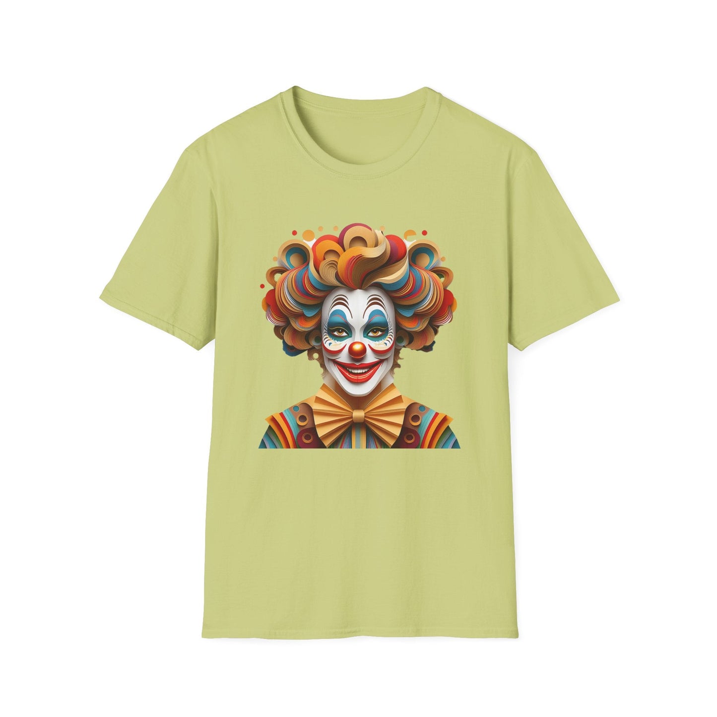 Unisex Clown Shirt Funny Man Circus Tee Short Sleeve Gildan Softstyle 64000 Cotton