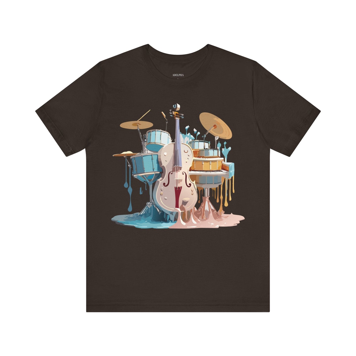 Music Graphic Unisex 100 Cotton Vintage Art with Musical Elements Tee 84
