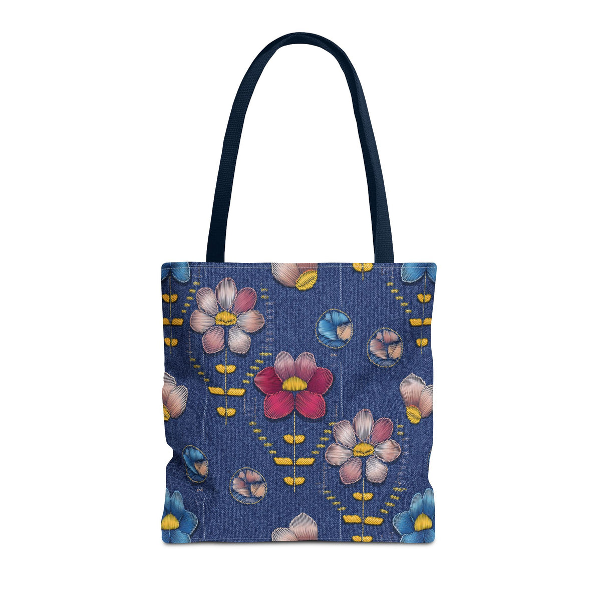 Denim Fabric Imitation Print Unisex Canvas Bag Poly Spun 3 Sizes Tote Bag 174