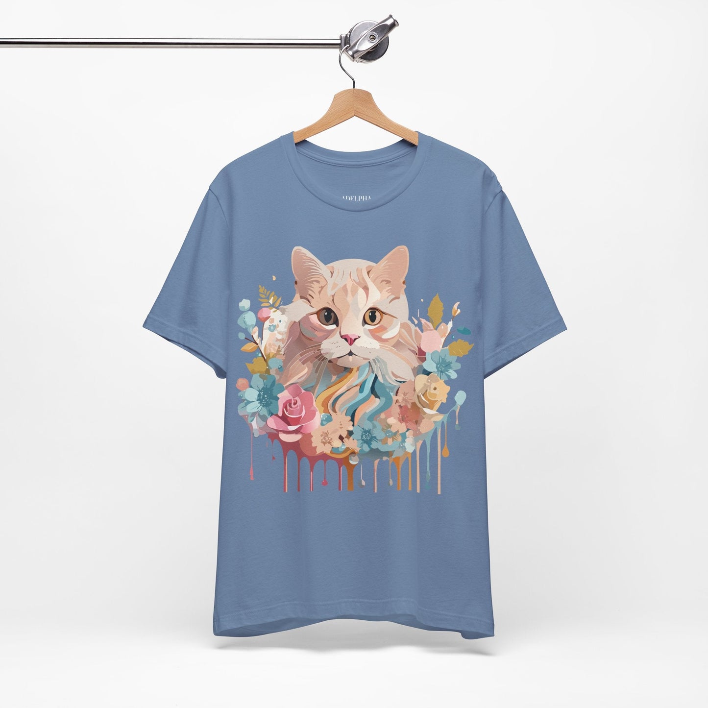 Cat Graphic Tee Unisex Short Sleeve Shirt With Adelpha Vintage Artwork