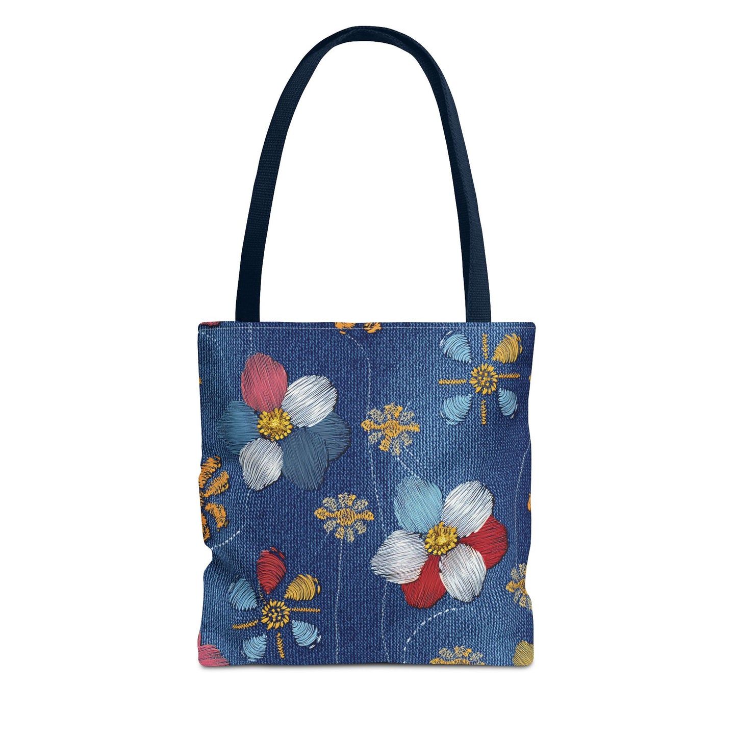Denim Fabric Imitation Print Unisex Canvas Bag Poly Spun 3 Sizes Tote Bag 159-8