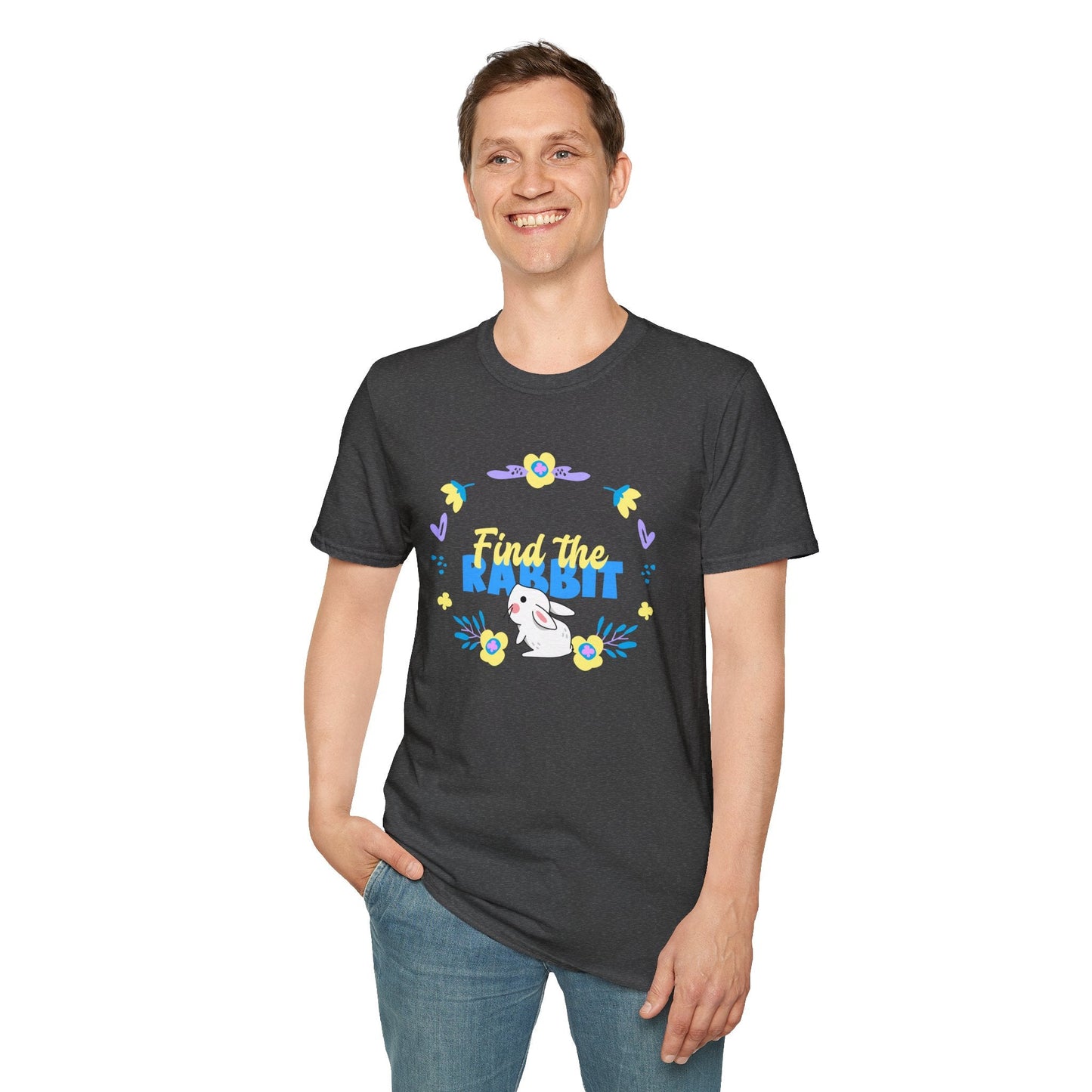 Easter Bunny T Shirt Unisex Gildan Softstyle 64000 Breathable Cotton Easter Design