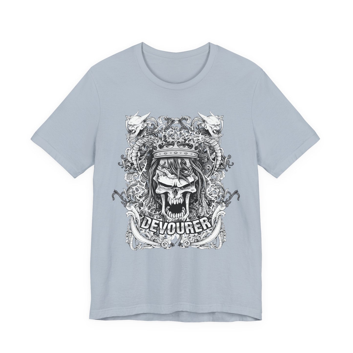 Gothic Skull Illustration Graphic Unisex Cotton T-Shirt r13