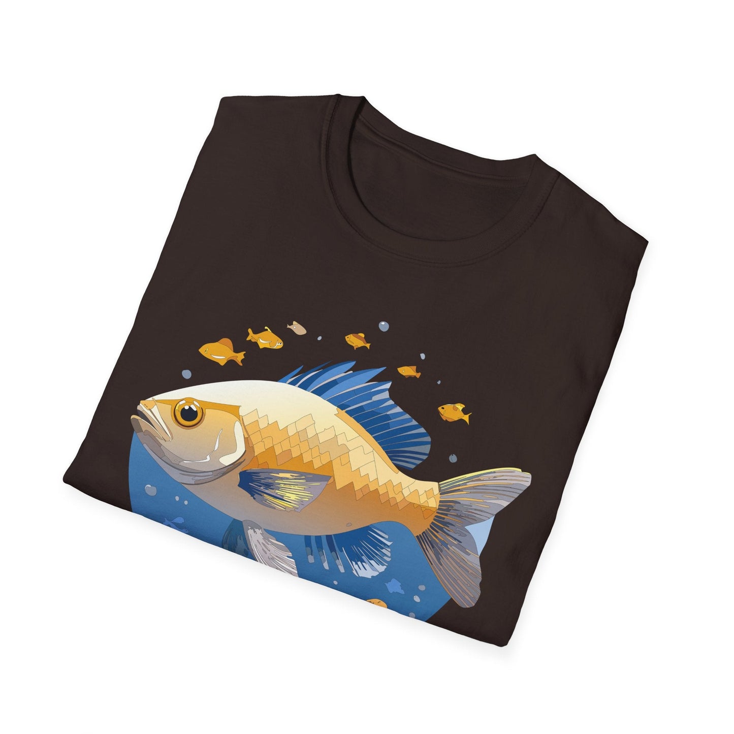 Fish Art Graphic Tee Shirt Unisex Gildan Softstyle 64000 100 Percent Ring Spun Cotton
