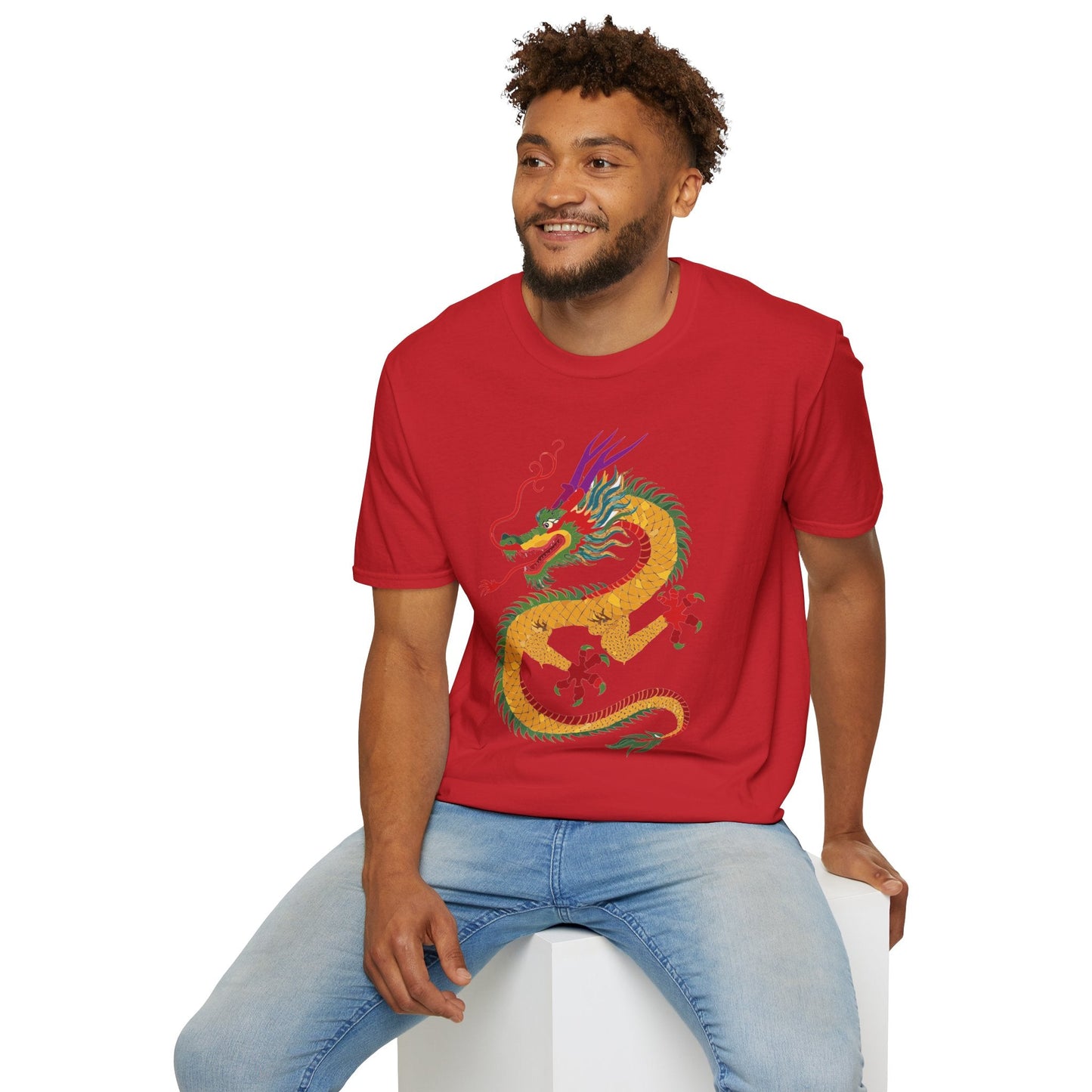 Dragon Graphic Unisex Cotton Softstyle Art Design Tee With Animals 24