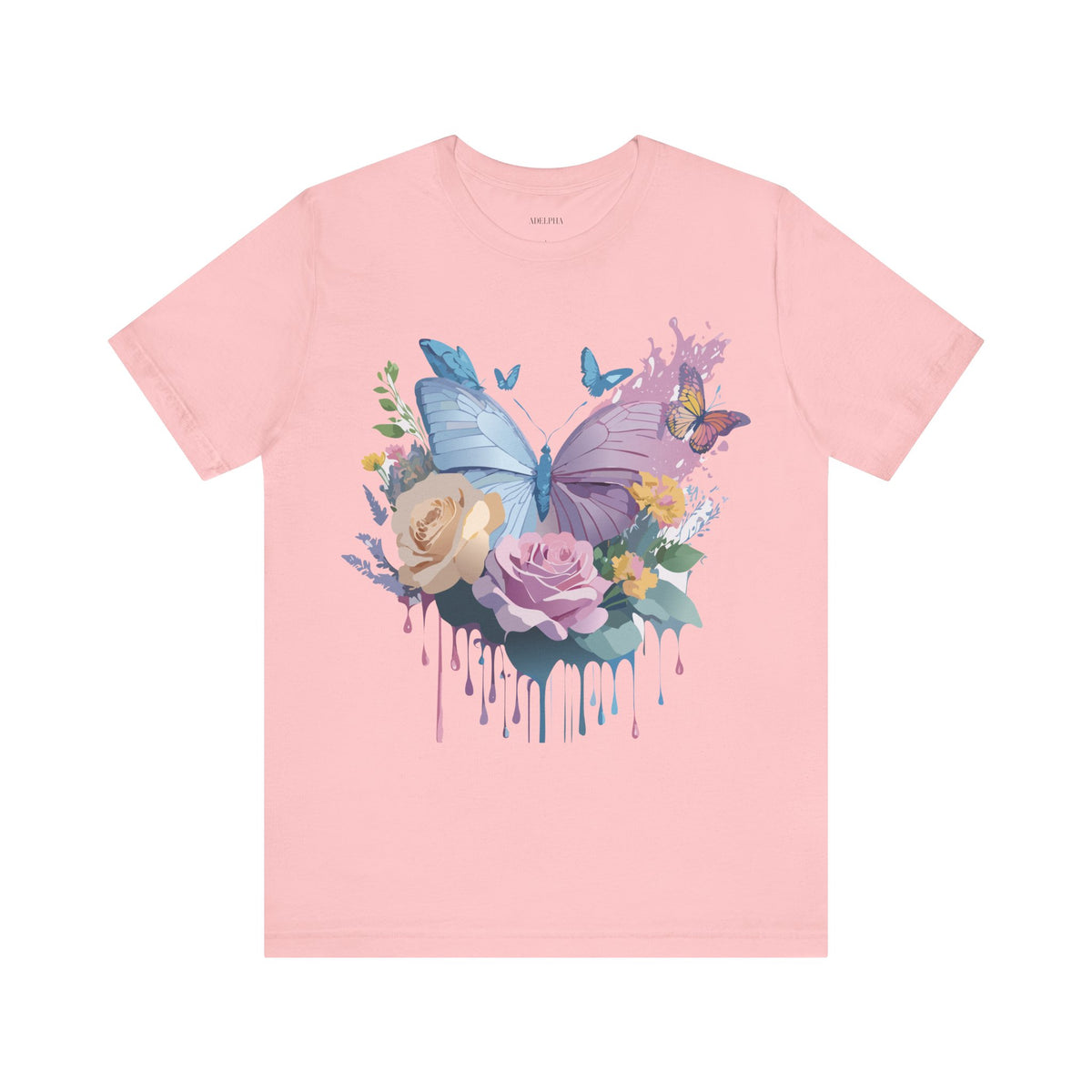 Butterfly Graphic Unisex Cotton Bella+Canvas Tee with Art Design n34