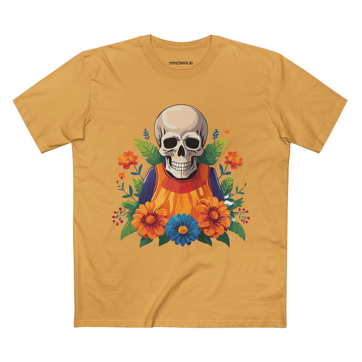 Retro2Nova Skull Shirt Unisex Skeleton Tee Premium Cotton Art Design Original Artwork Collection