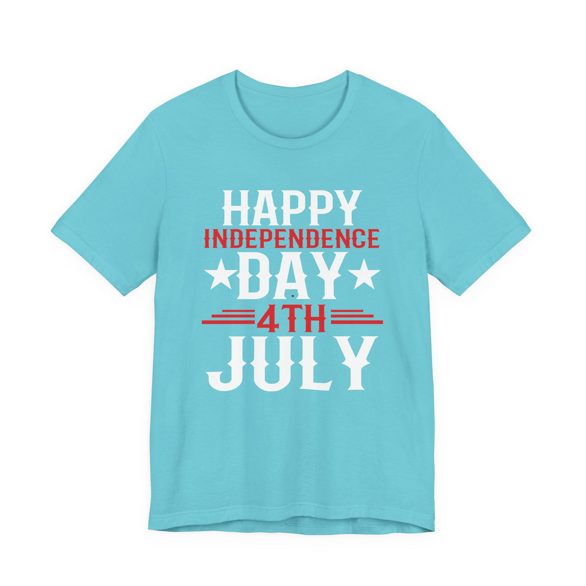 Happy Independence Day 4th July T-Shirt Patriotic Stars Stripes Unisex Cotton 016
