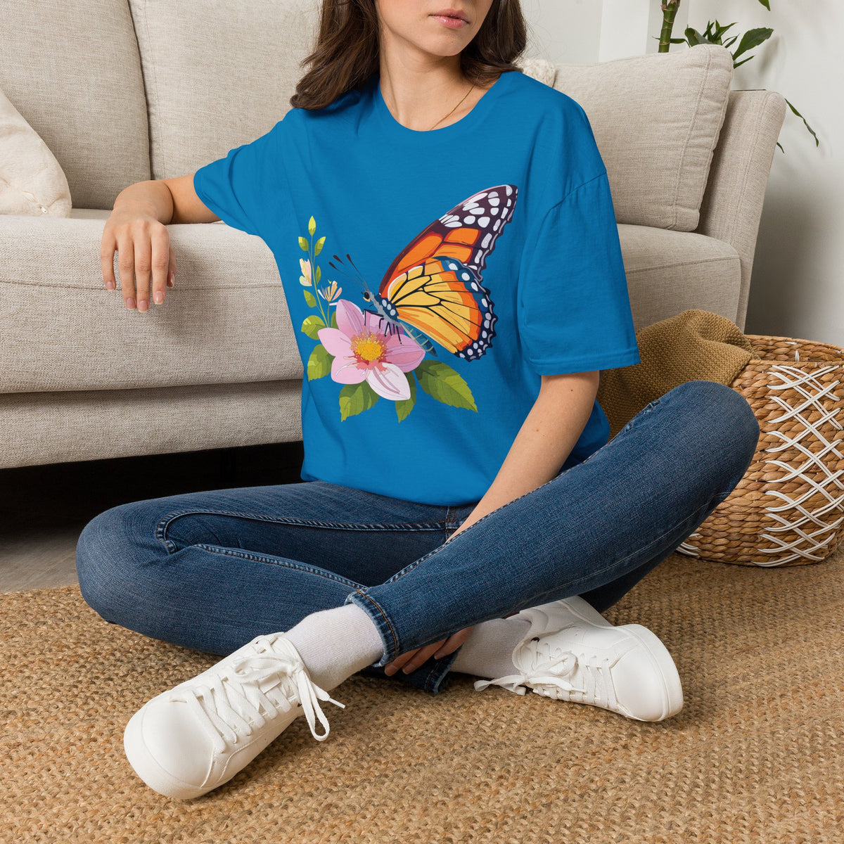 Butterfly and Wildflower Graphic Tee Unisex 100 Cotton Gildan T-Shirt