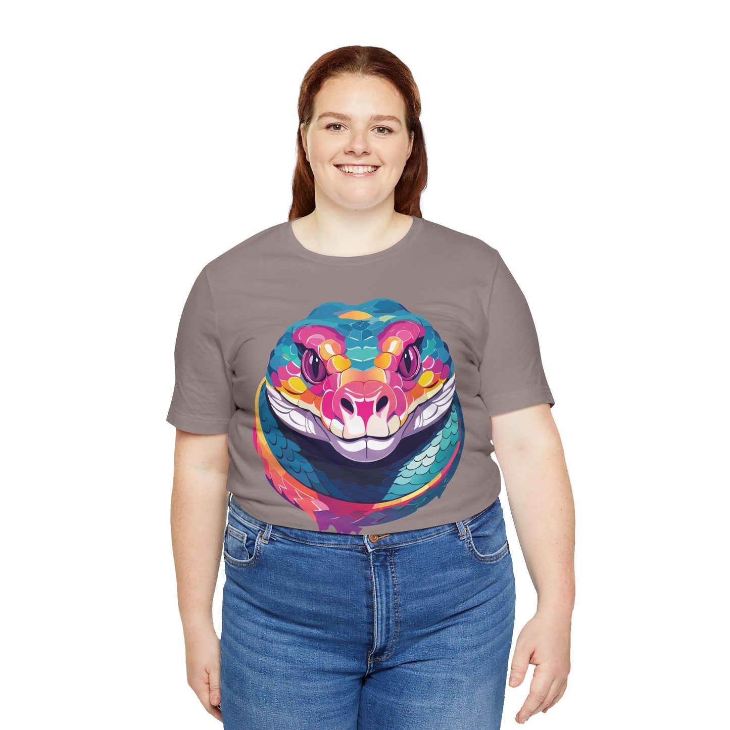 Unisex Animal Tee Shirt With Art Design, Wild Animals Short Sleeve Graphic Tee For Everyday Wear
