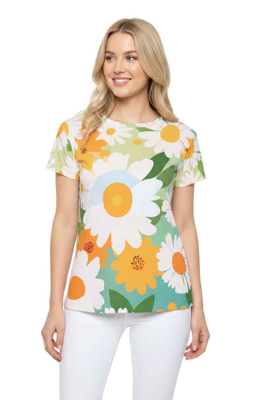 Women Poly Shirt with Floral Print F231