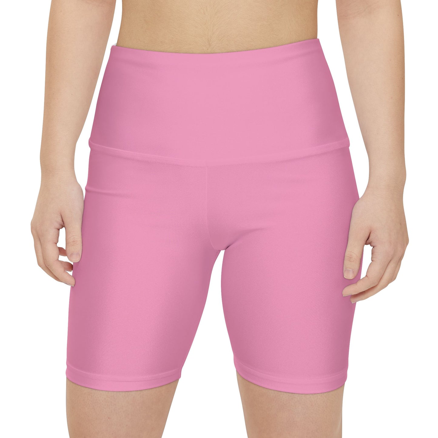 Pink Mist Women's Workout Shorts — Solid High-Waist Biker Shorts for Exercise & Everyday Wear