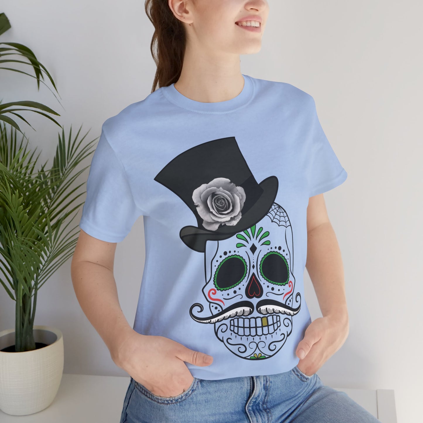 Unisex-T-Shirt aus Baumwolle mit Totenkopf