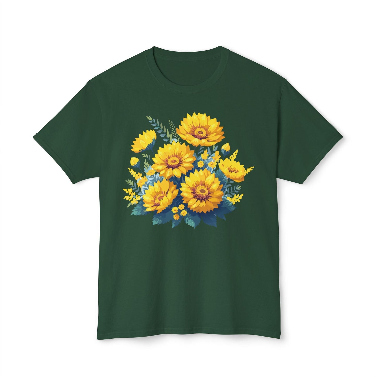 Floral T Shirt Vintage Flowers Unisex Art Print Tee 100 Percent Cotton Made In USA Floral Design