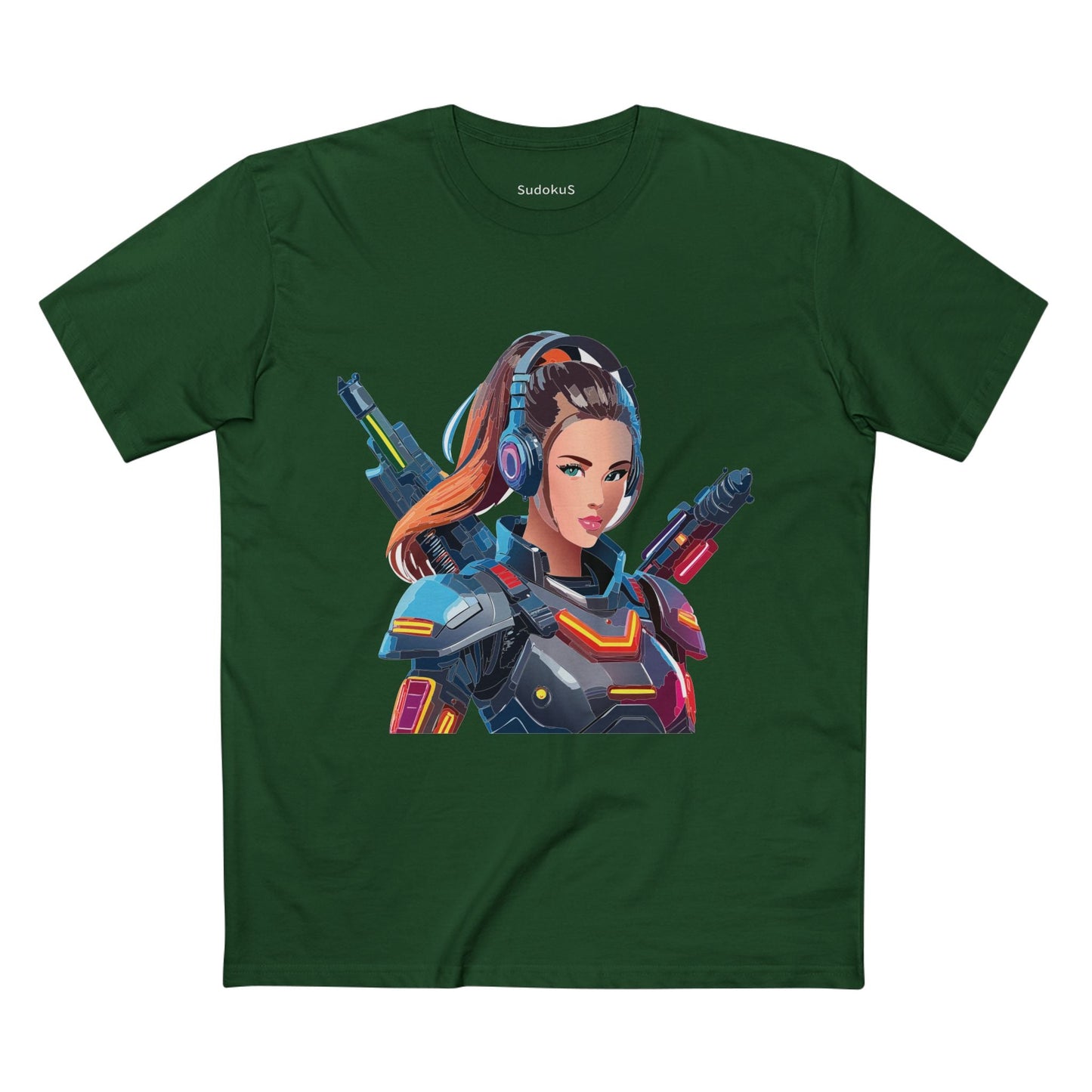 Army-woman Graphic Unisex 100 Cotton Staple Tee 13