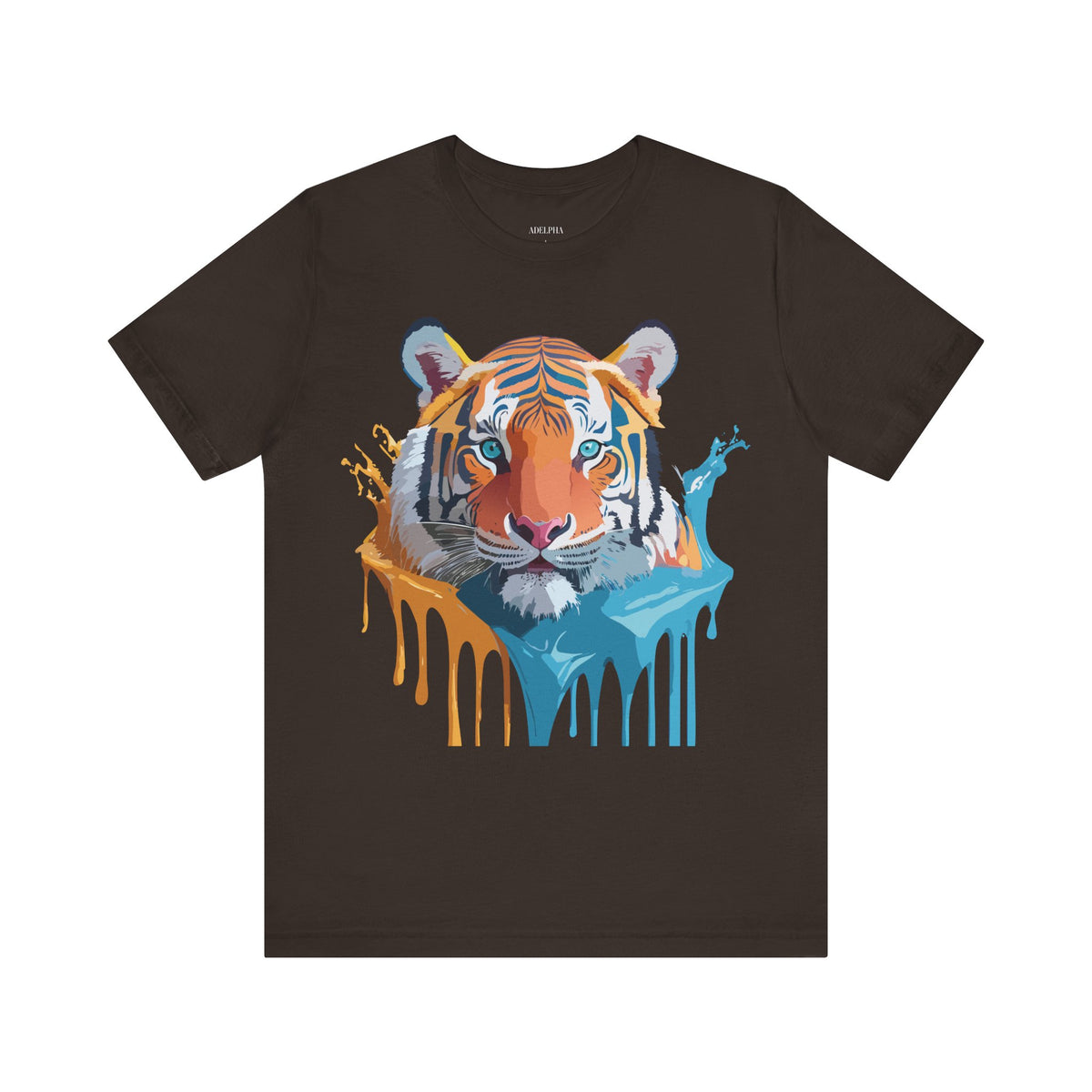 Tiger Graphic Unisex Cotton Bella+Canvas Tee with Art Animal Design d90