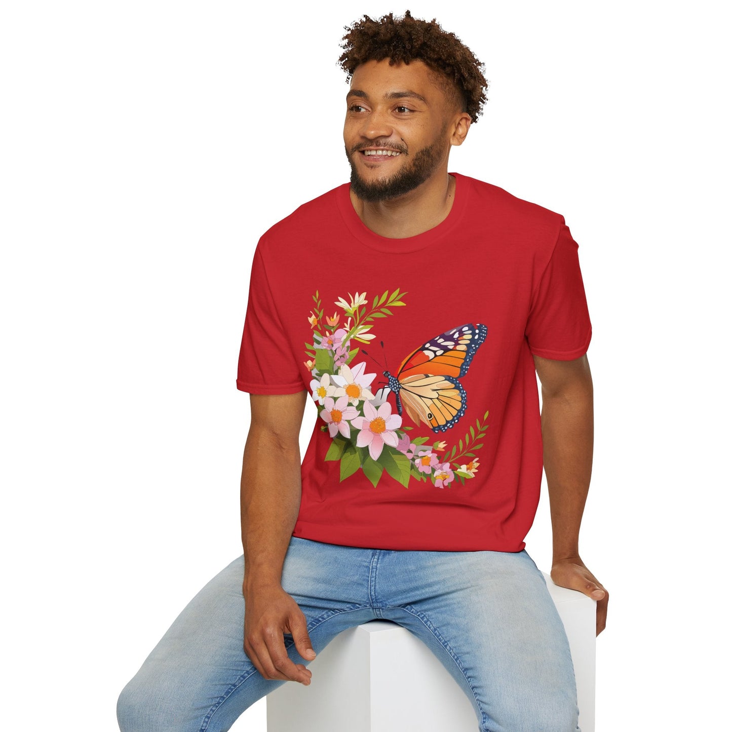 Monarch Butterfly T Shirt Unisex Softstyle Gildan 64000 100 Percent Cotton Tee Breathable