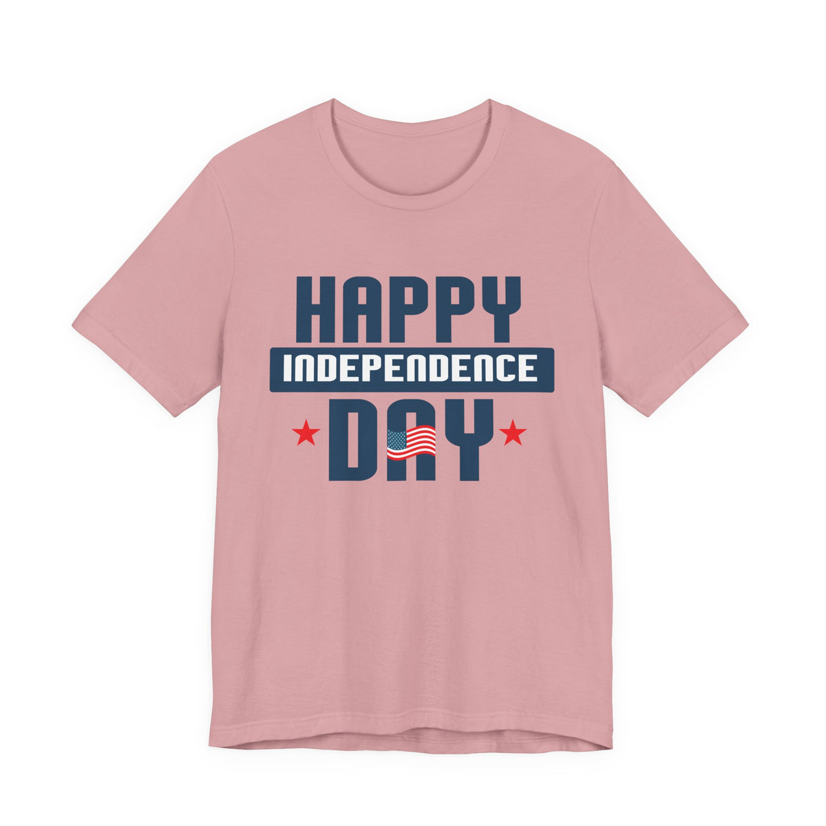 Happy Independence Day T-Shirt Patriotic USA Flag Stars Unisex Cotton Tee 017