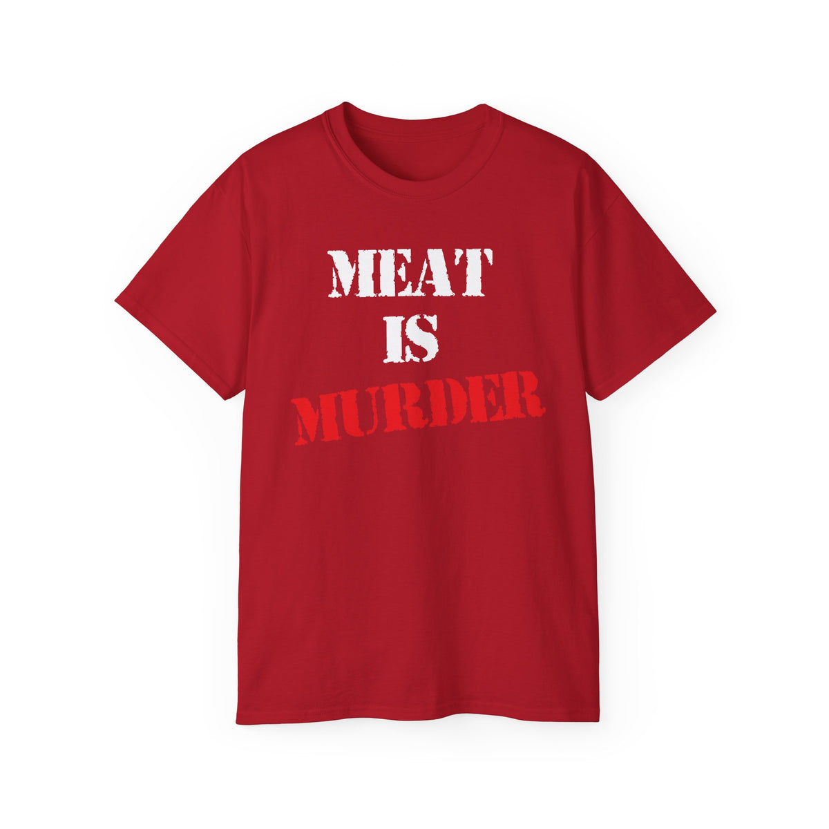 Meat Is Murder Tee | Bold Stencil Text Statement T-Shirt