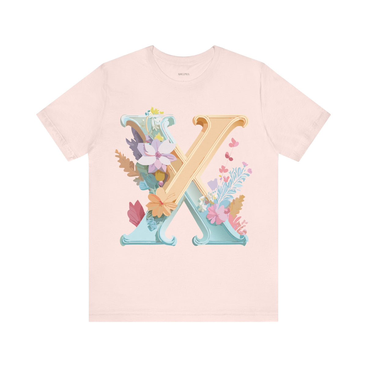 Letter X Graphic Unisex Cotton Bella+Canvas Tee with Art Letter Design