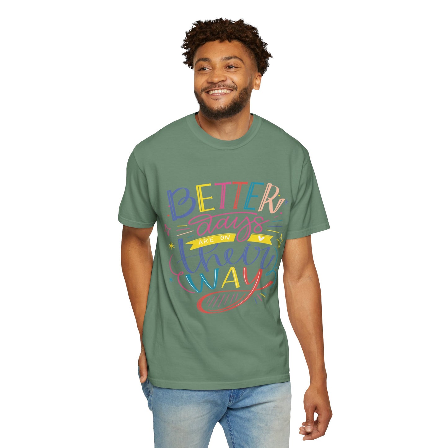 Unisex T-shirt with art design with positive quotes print