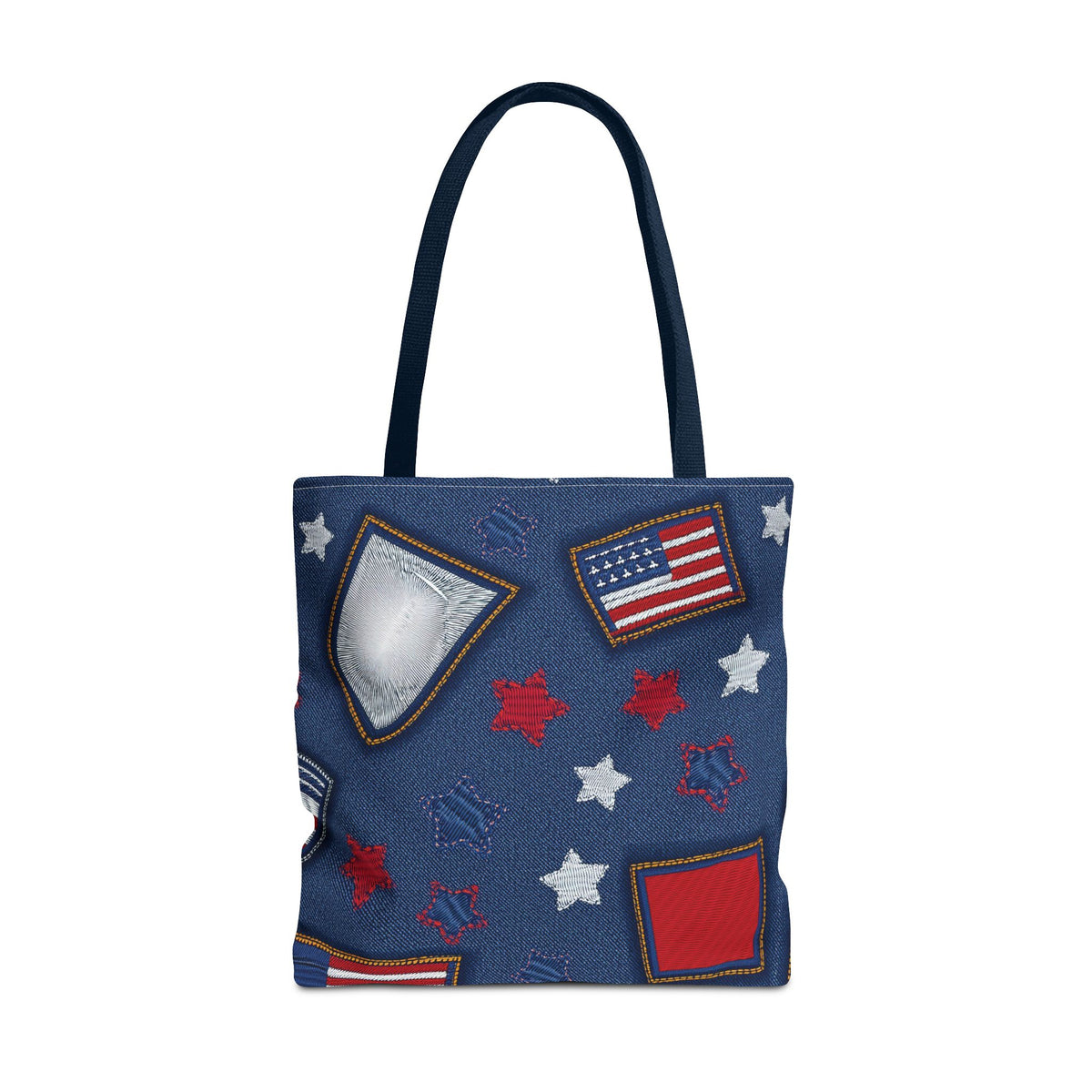 4th of July Graphic Denim Fabric Imitation Print Unisex Canvas Bag Poly Spun 3 Sizes Tote Bag 200-8
