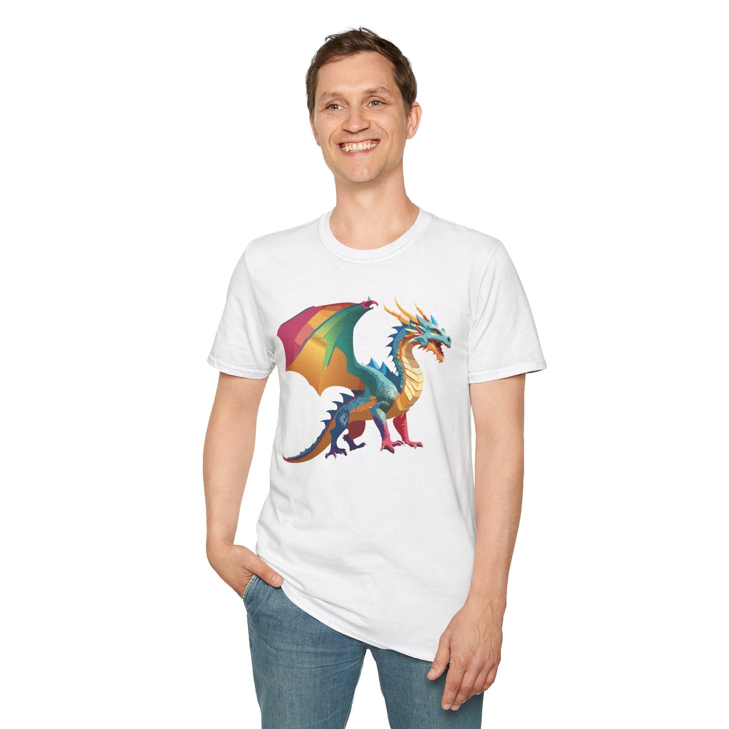 Dragon T Shirt Unisex Dragon Shirt Animal Design Tee Softstyle 100 Percent Ring Spun Cotton