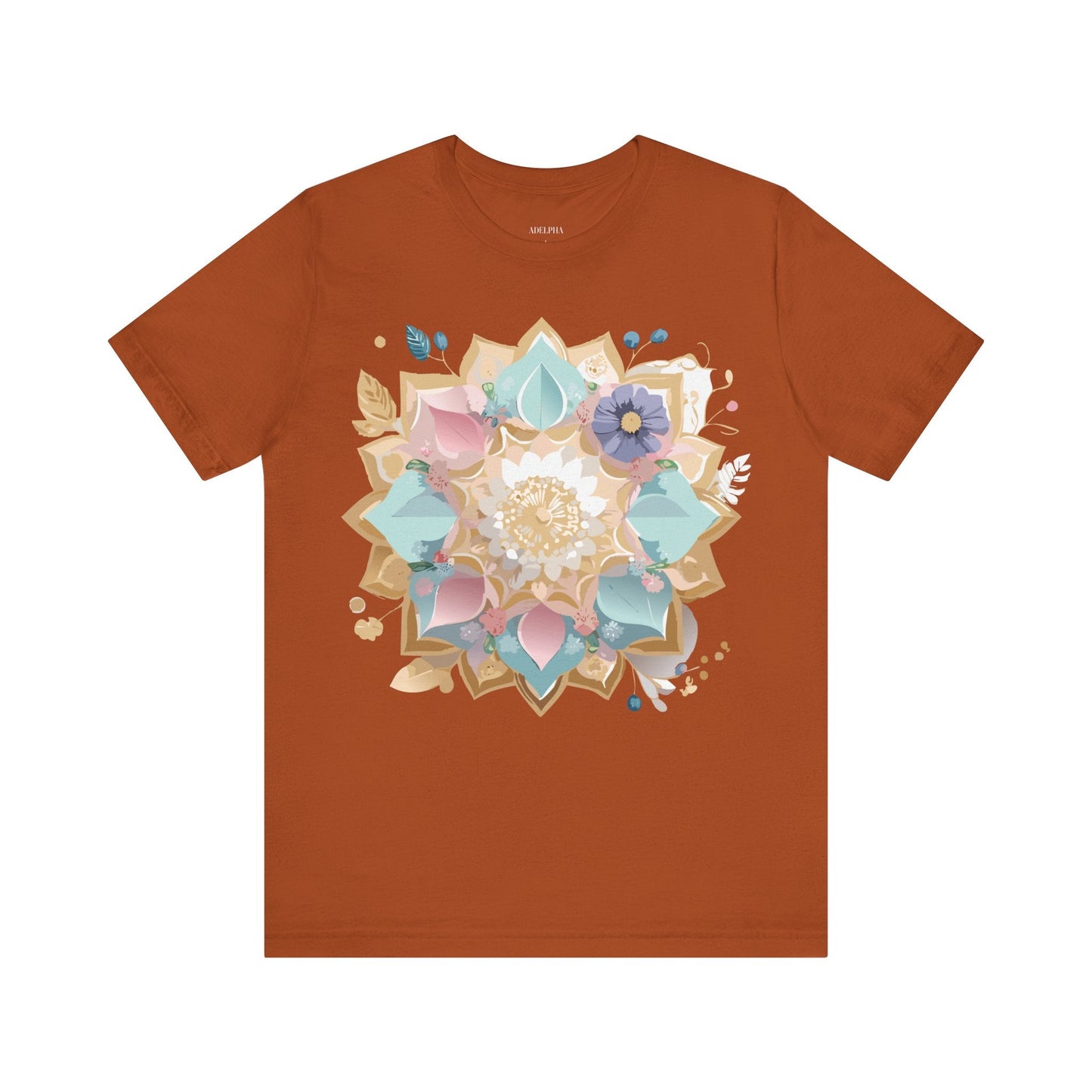 Mandala Graphic Unisex 100 Cotton Vintage Floral Artwork Tee 16