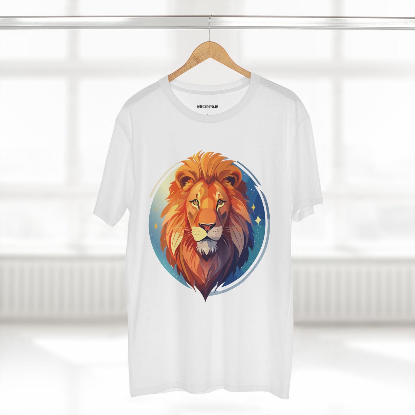 Unisex Premium Cotton Staple Tee With Lion Art Design Retro2Nova Art Collection For Everyday Comfort And Breathable Fit