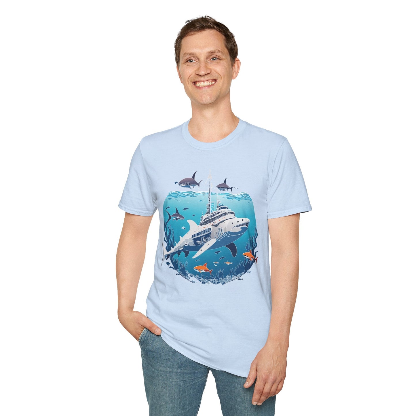 Ocean Tee Shirt Unisex Softstyle 64000 Ring Spun Cotton Art Design Tee For Everyday Comfort