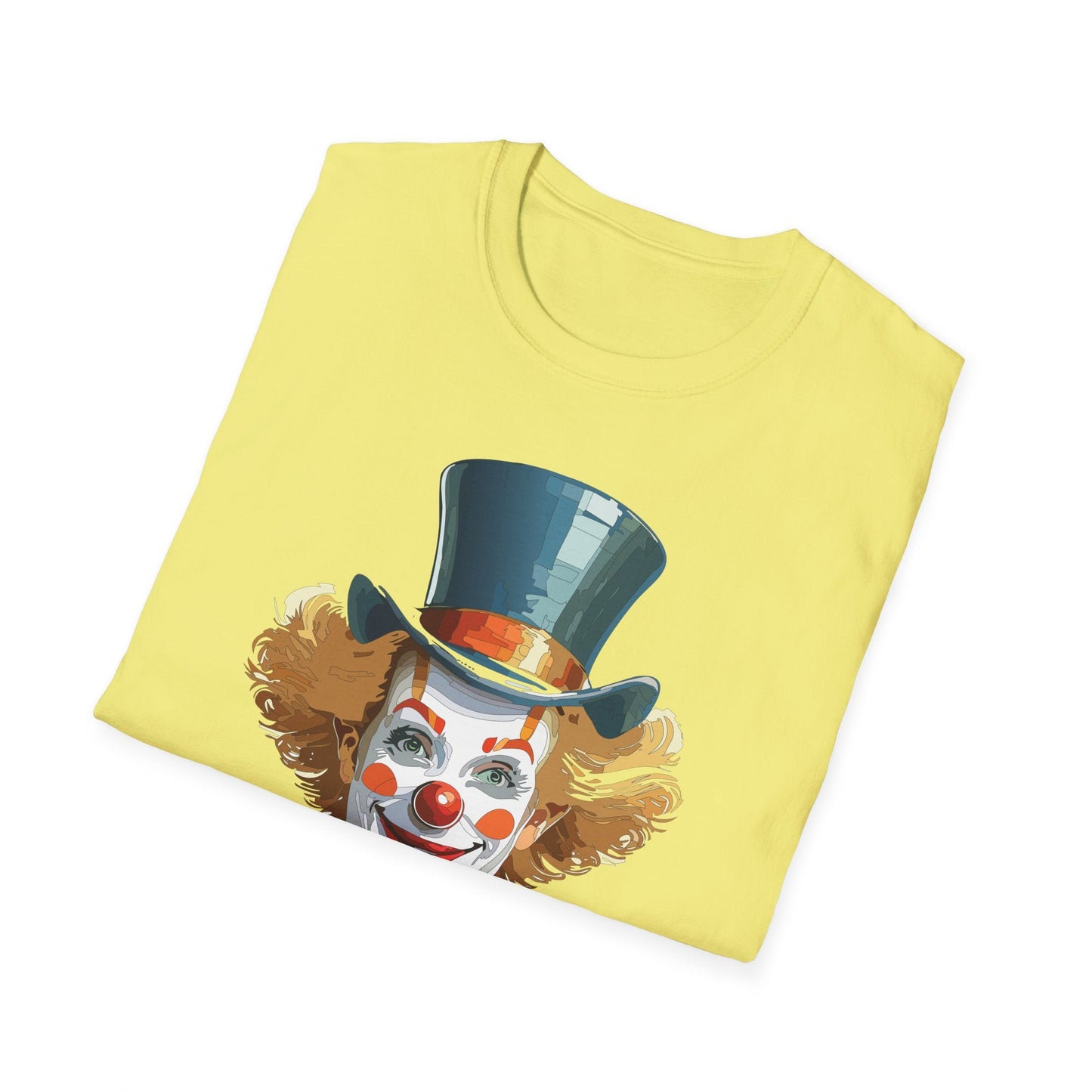 Funny Clown Shirt Unisex T Shirt Circus Style Tee With Scary Man Artwork Gildan 64000