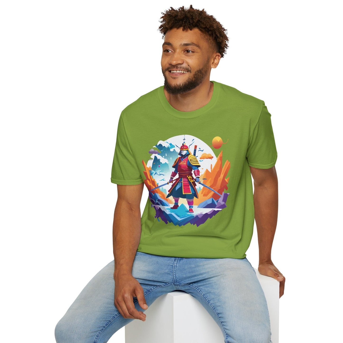 Samurai Shirt Unisex Short Sleeve T Shirt Gildan Softstyle 64000 100 Percent Ring Spun Cotton Tee