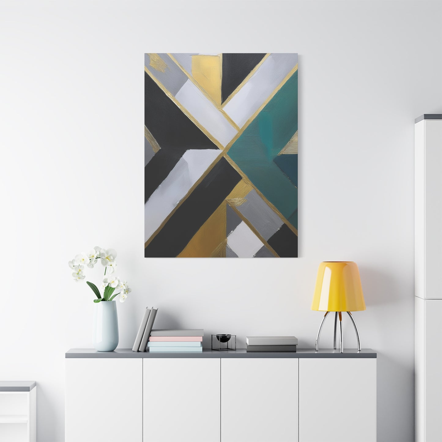 Abstract Geometric Painting Print Canvas 20x24,20x30,24x30 24x32,24x36,30x40 32x48,36x48,40x60 Pine-Wood Inner Frame ABS-76