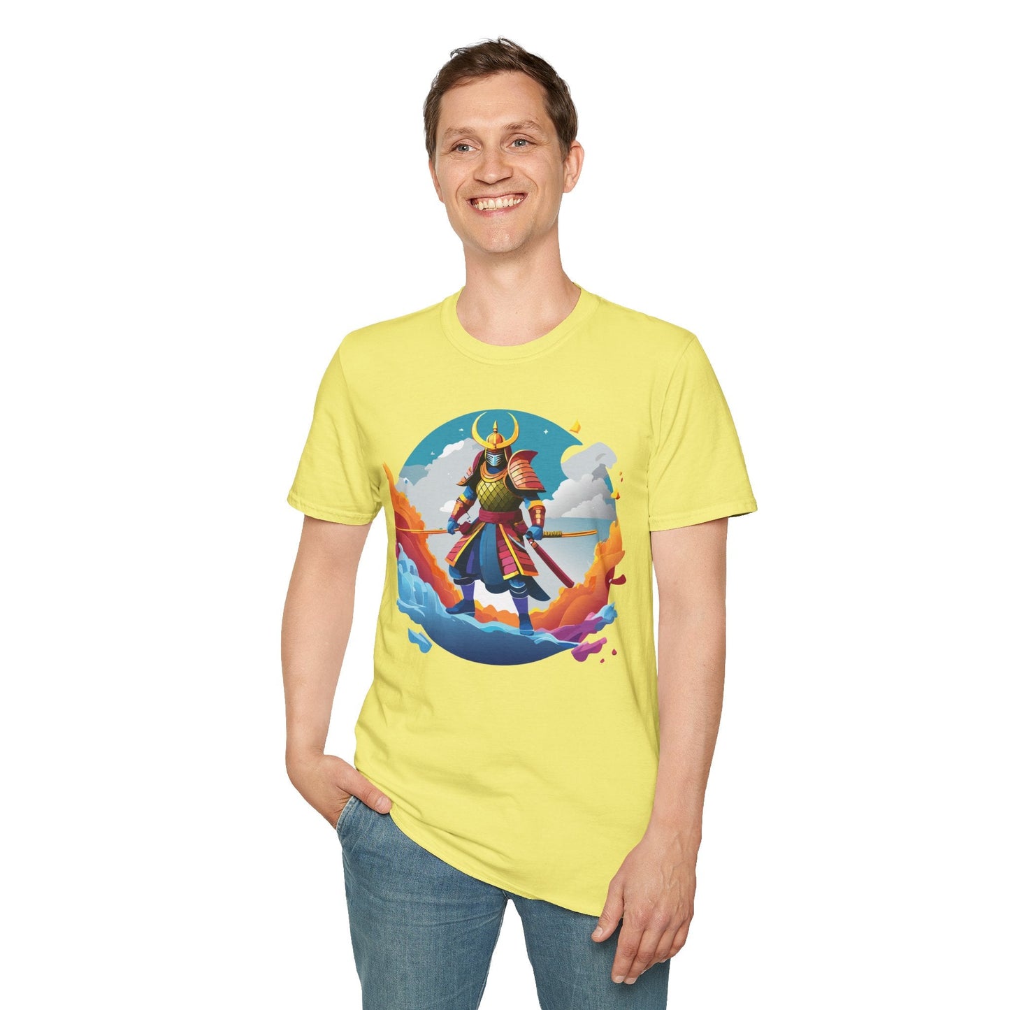 Samurai Shirt Unisex Gildan Softstyle 64000 Tee 100 Percent Ring Spun Cotton Lightweight