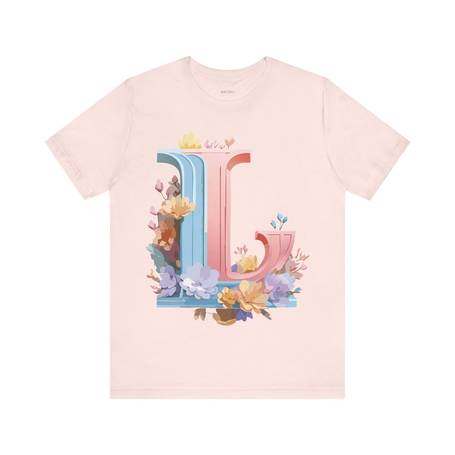 Letter L Shirt Graphic Tee Unisex Short Sleeve Vintage Inspired Artwork Adelpha Premium