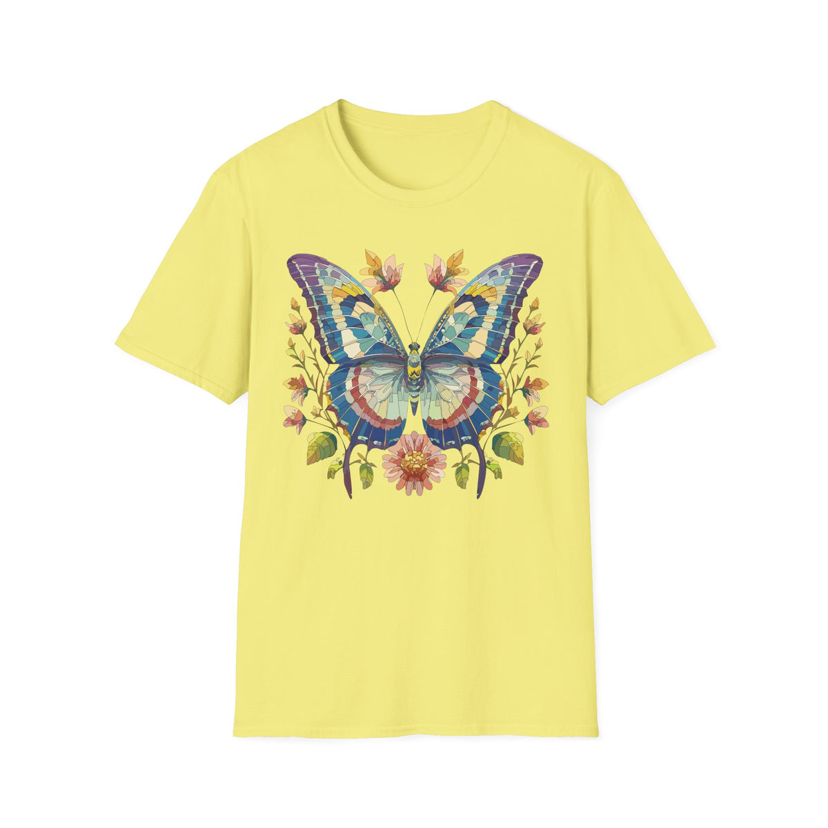 Colorful Watercolor Butterfly T-Shirt | Floral Wings Boho Nature Graphic Tee Unisex 100 Cotton Gildan T-Shirt
