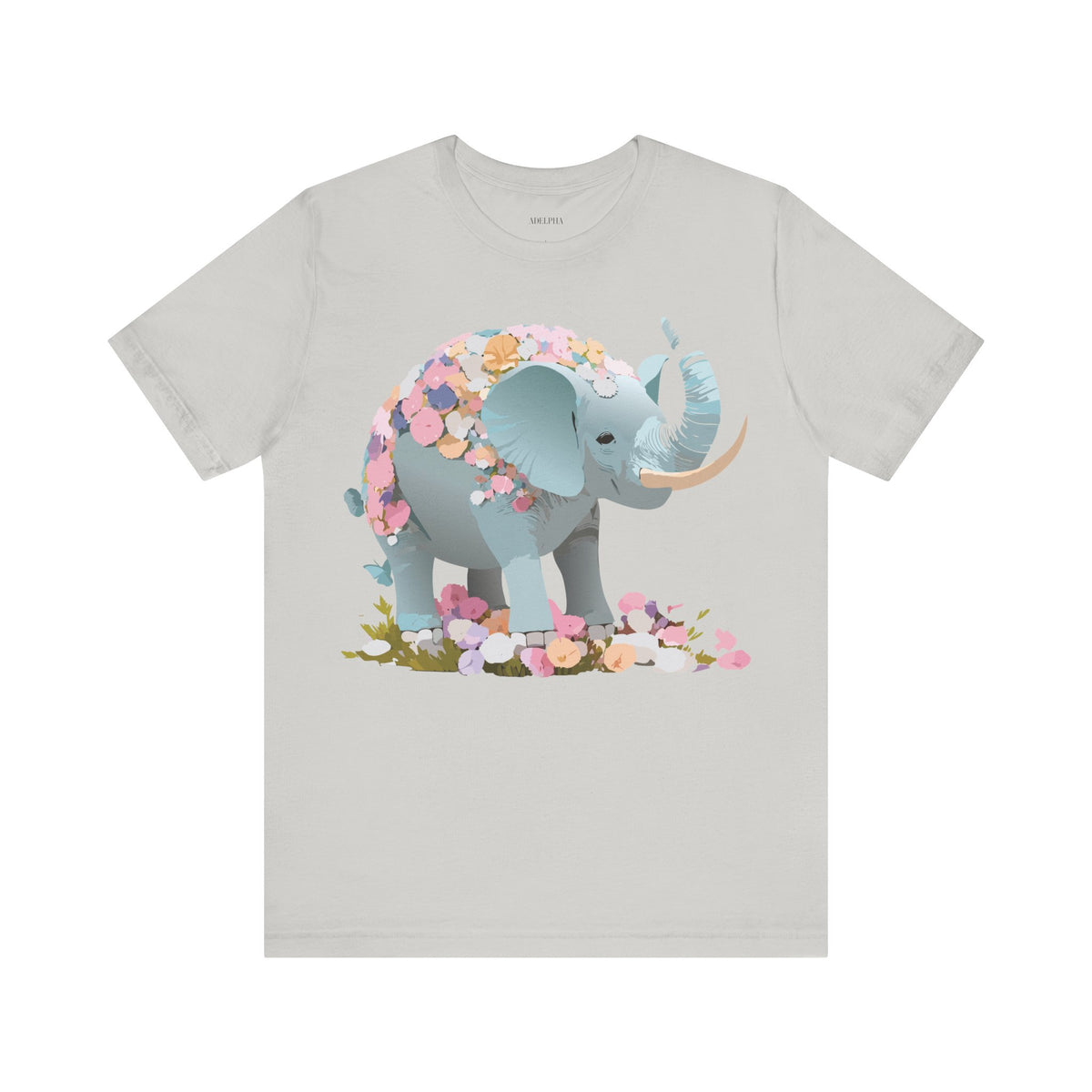 Elephant Graphic Unisex Cotton Bella+Canvas Tee with Art Animal Design e126