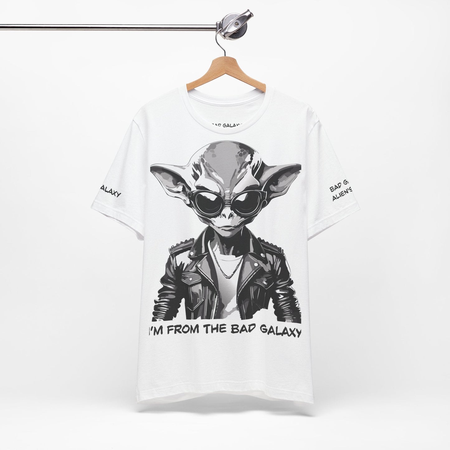 Alien Tee Shirt From Bad Galaxy Made To Order 100 Percent Cotton Eco Friendly Inks USA Designed