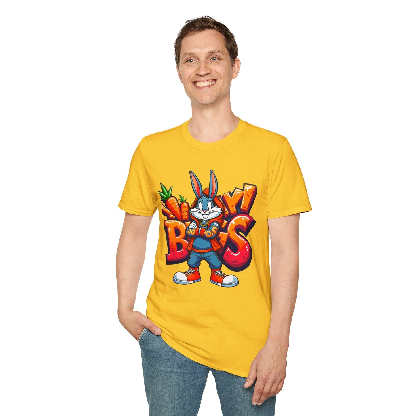 Funny Cartoon Animals T Shirt With Animation Design Unisex Softstyle Graphic Tee Gildan 64000