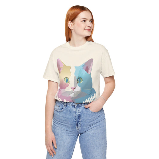 Cat Graphic Unisex 100 Cotton Vintage Design Tee 21