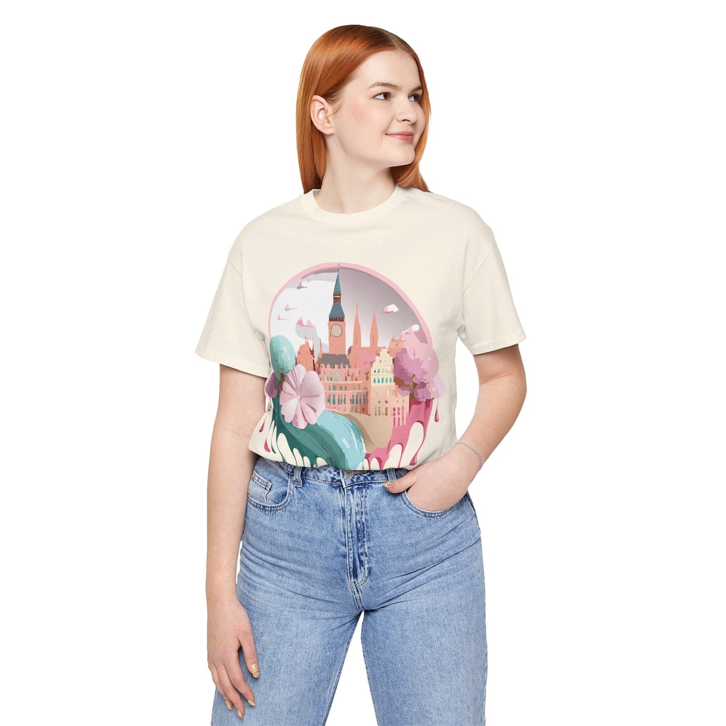 Prague Tourist Shirt Unisex Graphic Tee Featuring Vintage Inspired Art By Adelpha